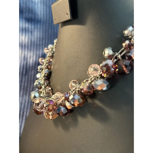 Womens Unbranded Necklace with gorgeous grape and clear and AB crystals - Picture 2 of 5